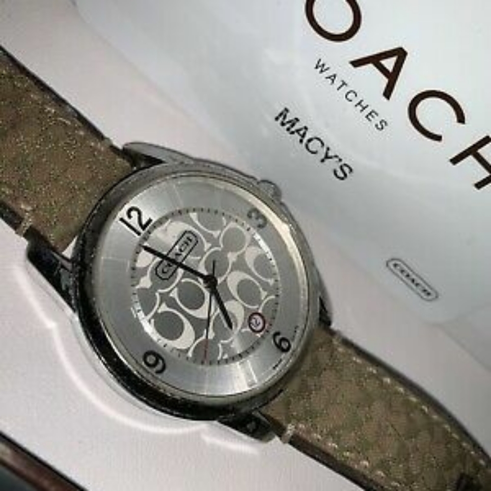 AUTHENTIC COACH CLASSIC SIGNATURE KHAKI FABRIC